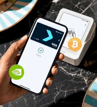 Bitget Wallet Cardでタップ決済する様子