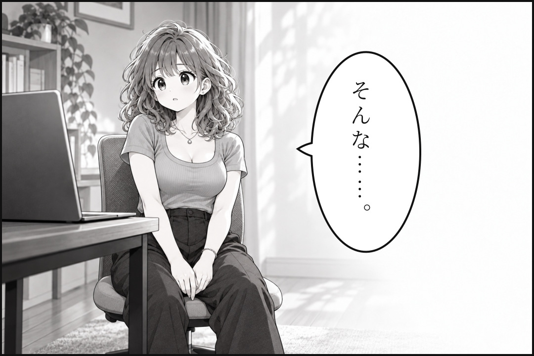損失に言葉を失うトレ子。